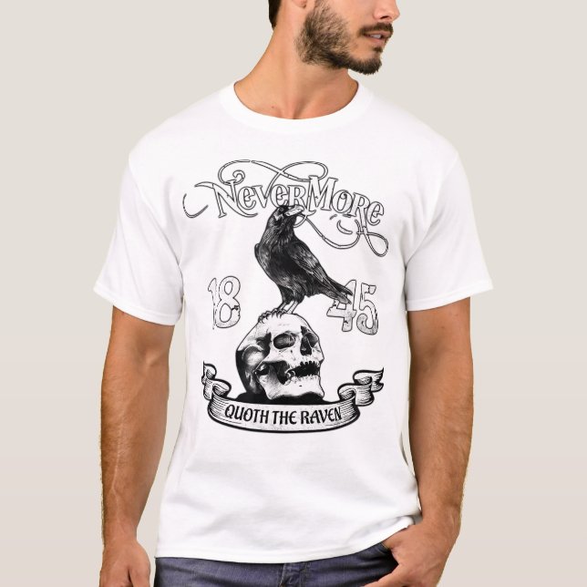 Camiseta Nunca Más Cita El Raven Edgar Allan Poe (Anverso)