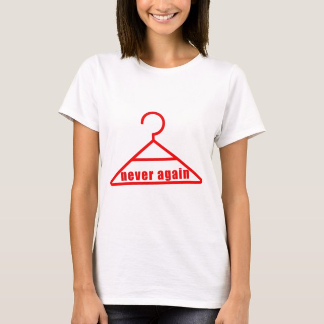 Camiseta Nunca Más Percha Aborto (Anverso)