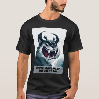 Camiseta Nunca me despierte con un animal somnoliento