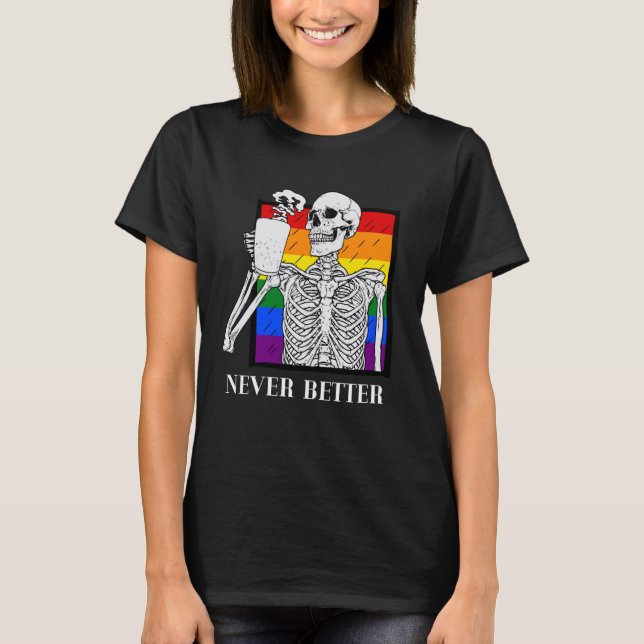 Camiseta Nunca mejor Halloween LGBT Orgullo del Orgullo Gay (Anverso)