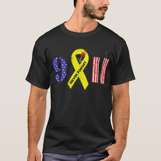 Camiseta Nunca olvidar 9 11 cinta amarilla (Anverso)