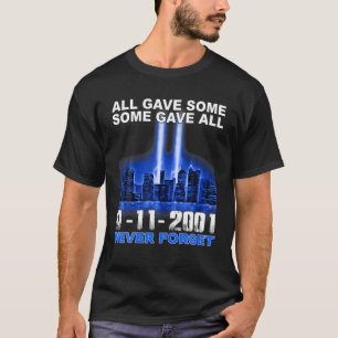 Camiseta Nunca olvidar el cielo azul Patriótico 911