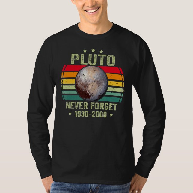 Camiseta Nunca Olvidar el estilo Pluto Retro Curioso Espaci (Anverso)