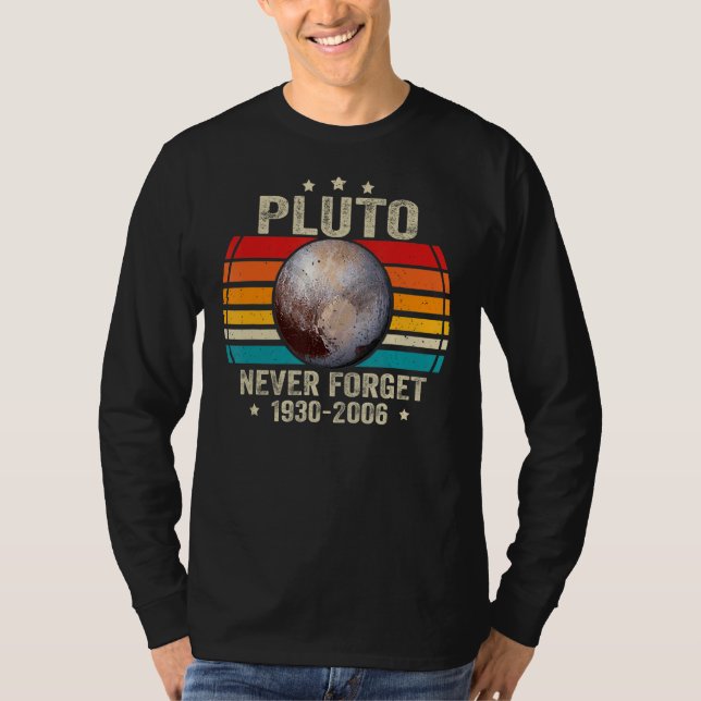Camiseta Nunca Olvidar el estilo Pluto Retro Curioso Espaci (Anverso)