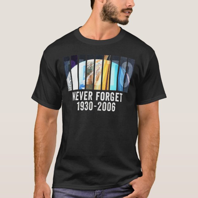 Camiseta Nunca olvidar el retro de la ciencia espacial Plut (Anverso)