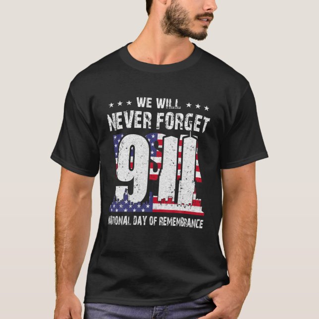 Camiseta Nunca olvidaremos el Día del Patriota 911 (Anverso)