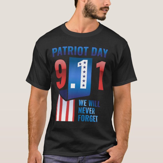 Camiseta Nunca olvidaremos el Día del Patriota 9-11 (Anverso)