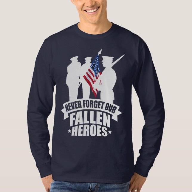 Camiseta Nunca olvide a nuestros soldados caidos (Anverso)