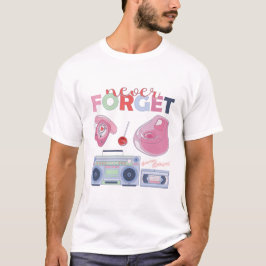 Camiseta Nunca Olvide el CD de disco de disquete de cassett