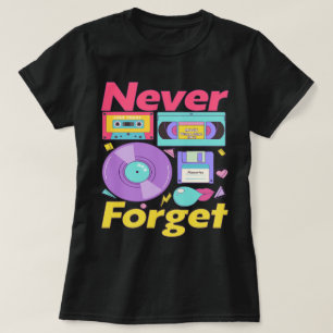 Camiseta Nunca Olvide el disco de disquete VHS Cinta de cin