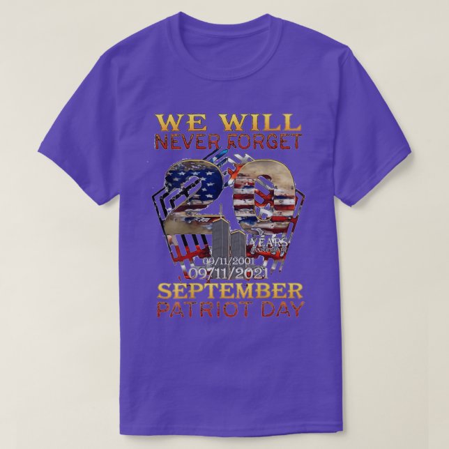 Camiseta Nunca olvidemos el 20° aniversario de la conmemora (Diseño del anverso)
