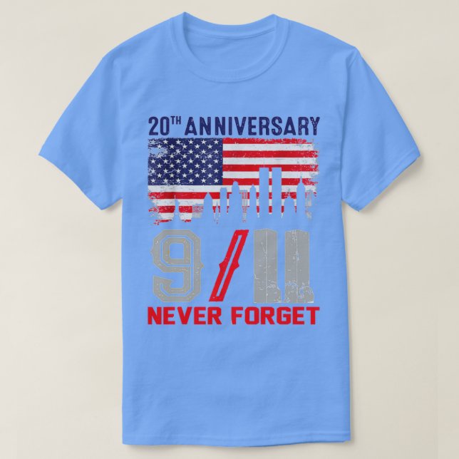 Camiseta Nunca olvidemos el 911 Día Patriótico del 20° Aniv (Diseño del anverso)