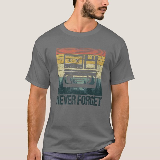 Camiseta Nunca olvidemos el Disquete de Cassette de VHS Div (Anverso)