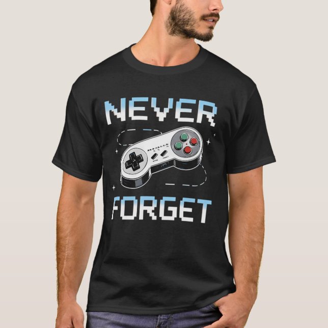 Camiseta Nunca olvidemos el juego retro para un verdadero j (Anverso)