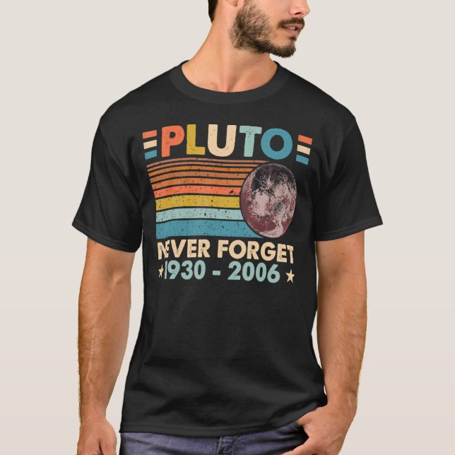 Camiseta Nunca Olviden la ciencia espacial Pluto Retro Astr (Anverso)