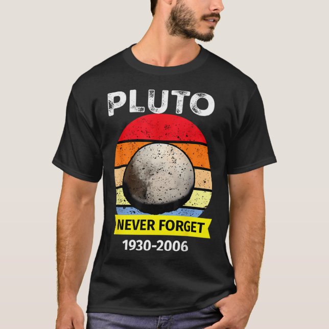 Camiseta Nunca Olviden Plutón Gracioso Espacio Ciencia Retr (Anverso)