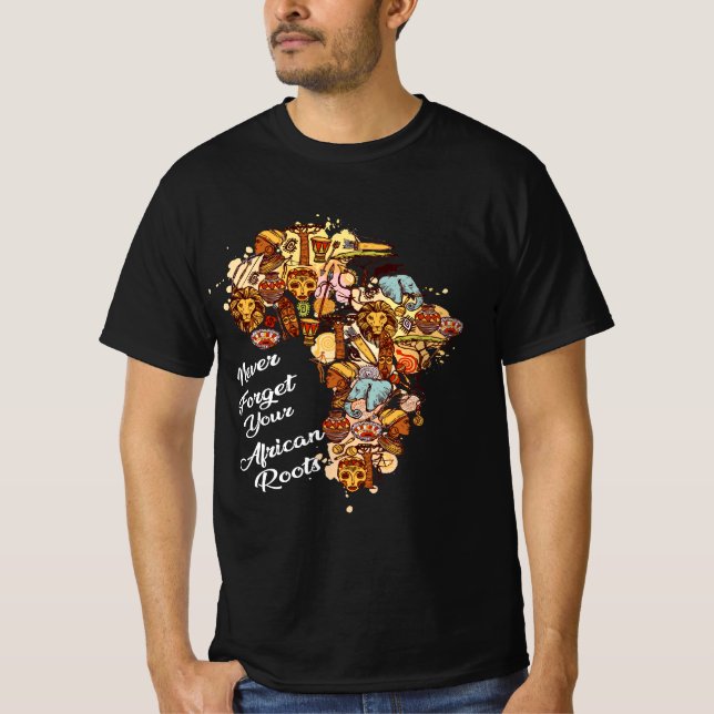 Camiseta nunca olviden sus raíces africanas T-Shirt (Anverso)