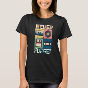 Camiseta Nunca olvides el registro de cassette Vhs Diskette