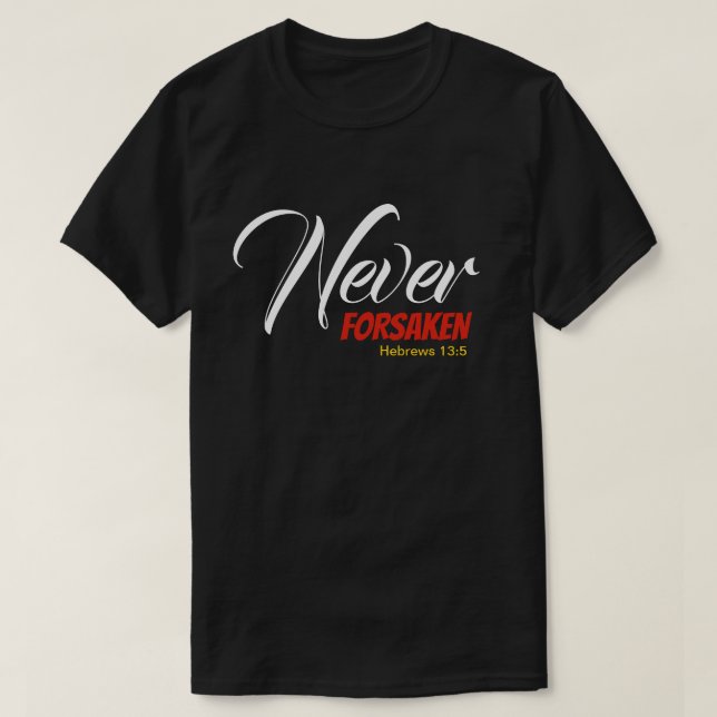Camiseta NUNCA OLVIDÓ LA Escritura Cristiana Hebrea (Diseño del anverso)