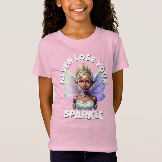 Camiseta Nunca pierda su brillo melanina rosada (Anverso)