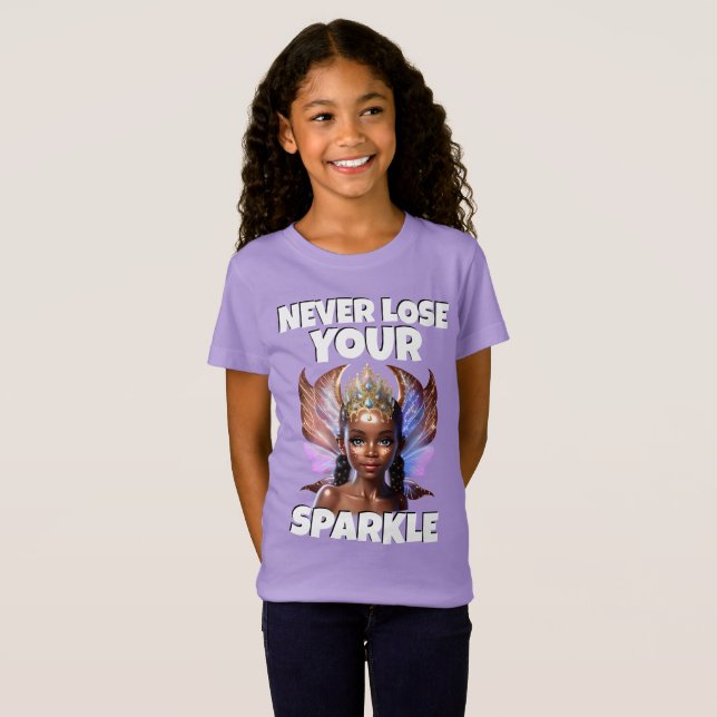 Camiseta Nunca pierdas tus alas púrpura chica de hada (Anverso completo)