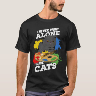 Camiseta Nunca Pinté Solo Tengo Gatos Pintando Gato