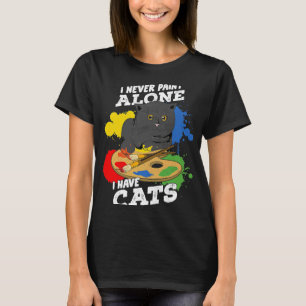 Camiseta Nunca Pinté Solo Tengo Gatos Pintando Gato