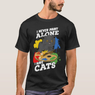 Camiseta Nunca Pinto Solo Tengo Gatos Pintando Gato