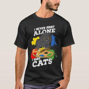 Camiseta Nunca Pinto Solo Tengo Gatos Pintando Gato