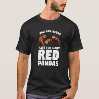 Camiseta Nunca Puedes Tener Demasiados Pandas Rojos Panda 1