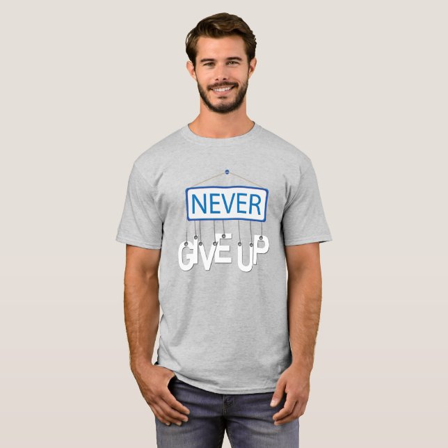 Camiseta NUNCA RENUNCIAR, Cita motivada (Anverso completo)