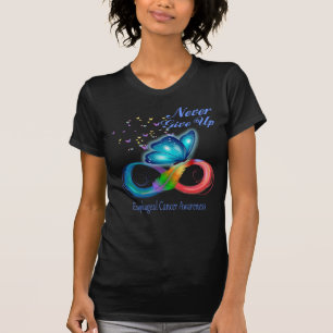 Camiseta Nunca renuncie a la sensibilización sobre el cán
