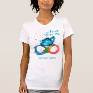 Camiseta Nunca renuncie a la sensibilización sobre el cán
