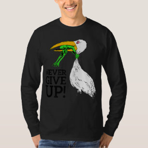 Camiseta Nunca renuncies a la prima de cigüeña y rana