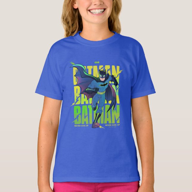 Camiseta Nunca renuncies al gráfico de ejecución de Batman (Anverso)