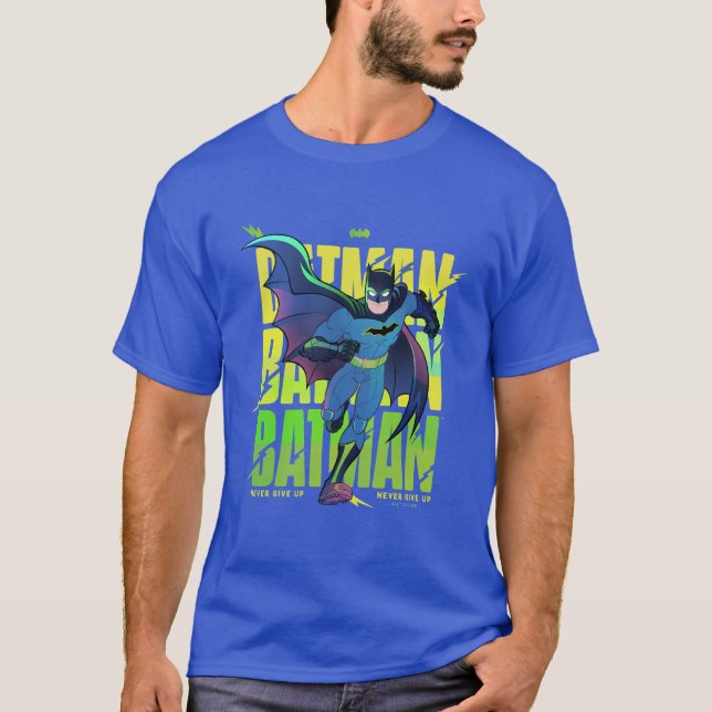 Camiseta Nunca renuncies al gráfico de ejecución de Batman (Anverso)