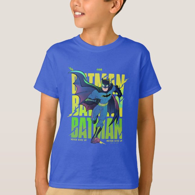 Camiseta Nunca renuncies al gráfico de ejecución de Batman (Anverso)