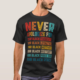 Camiseta Nunca retro disculpa a BLM Black History African M