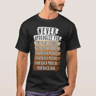 Camiseta Nunca retro disculpa a BLM Mes de historia negra M