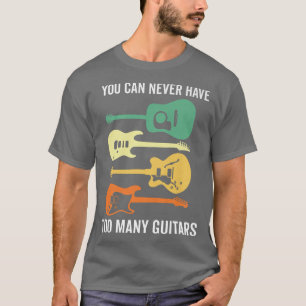 Camiseta Nunca Se Puede Tener Demasiados Guitares Amarillo