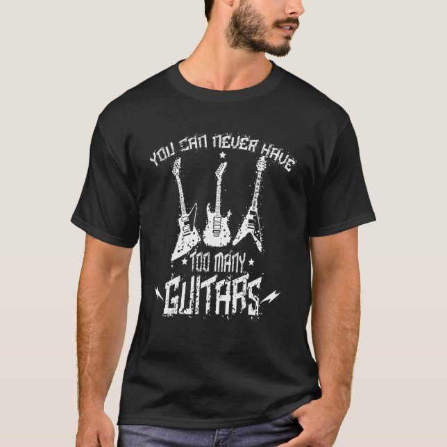Camiseta Nunca Se Puede Tener Demasiados Guitorios Rockstar (Anverso)