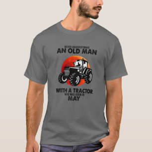 Camiseta Nunca Subestimar A Un Viejo Con Tractor