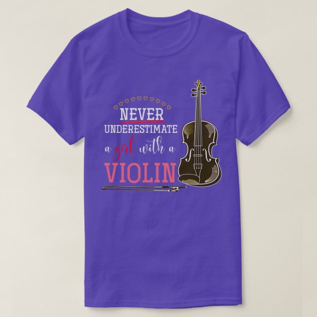 Camiseta Nunca Subestime A Un Chica Con Un Violín 23 (Diseño del anverso)