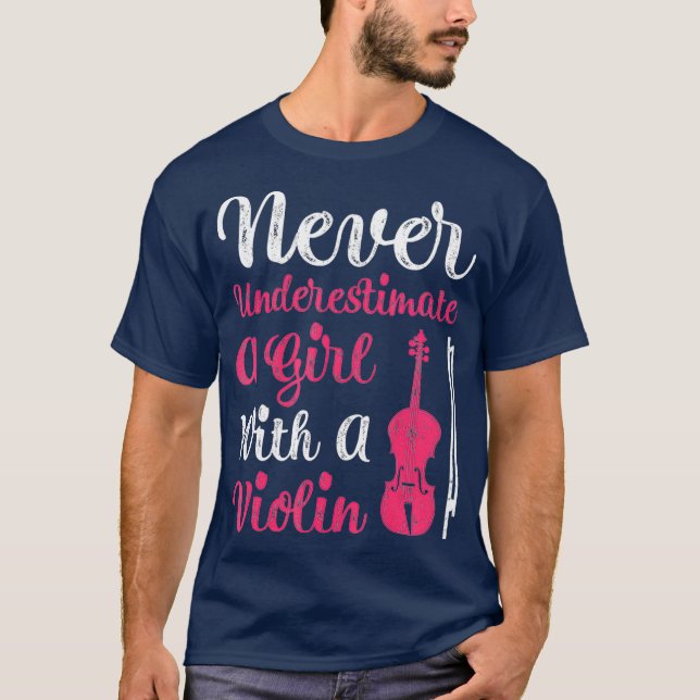 Camiseta Nunca Subestime A Un Chica Con Un Violin Para (Anverso)