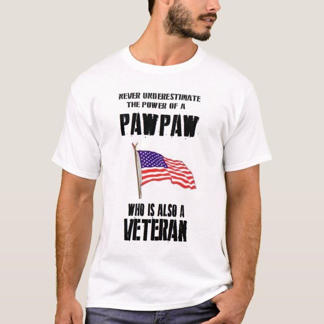 CAMISETA NUNCA SUBESTIME AL VETERANO DE LA PAPAYA DEL PODER (Anverso)