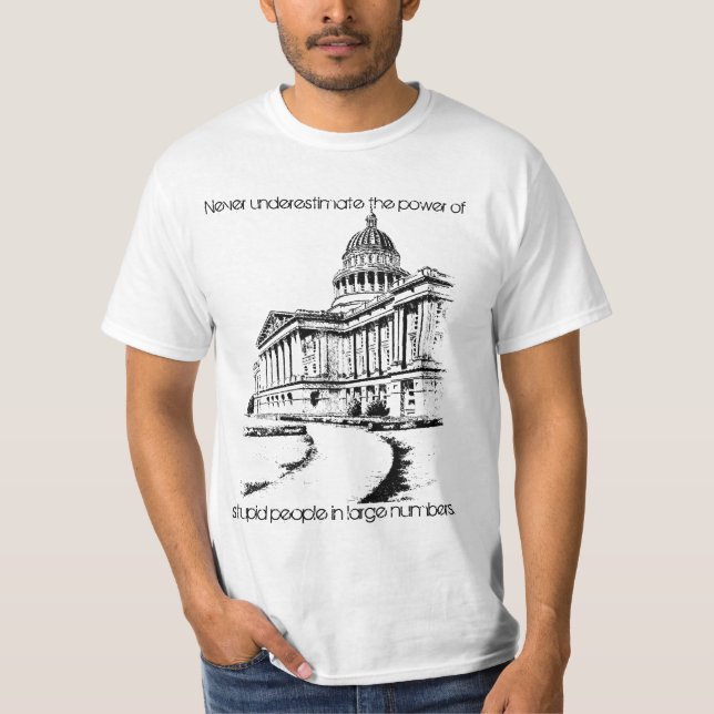 Camiseta Nunca subestime el peso (Anverso)