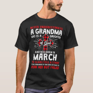 Camiseta Nunca subestimes a la abuela Marchar Cumpleaños Mo