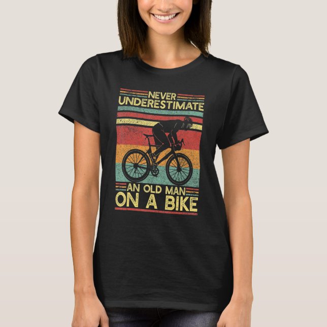 Camiseta Nunca Subestimes A Los Viejos En Bicicleta C (Anverso)