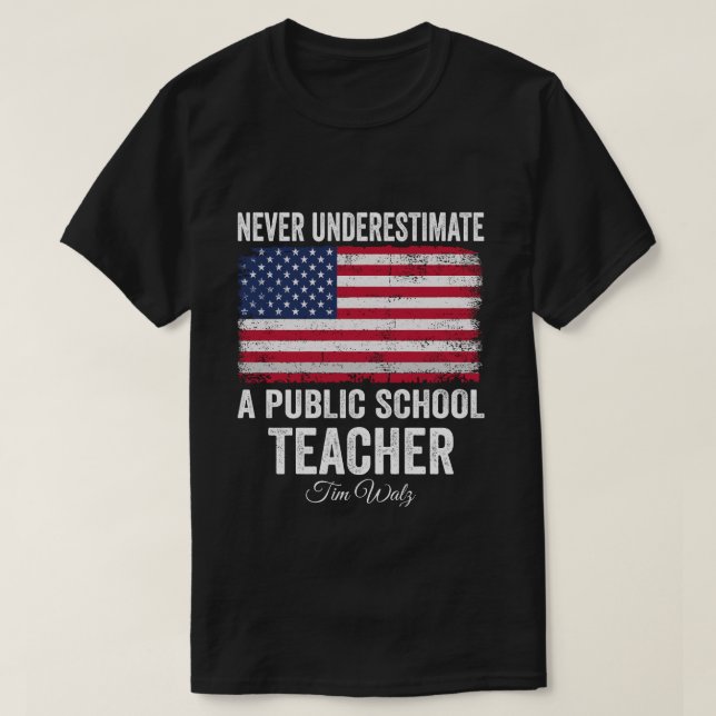 Camiseta Nunca subestimes a Motiva, profesora de escuela pú (Diseño del anverso)