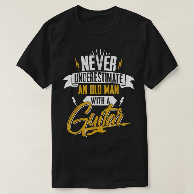 Camiseta Nunca subestimes a un anciano con guitarra 9 (Diseño del anverso)